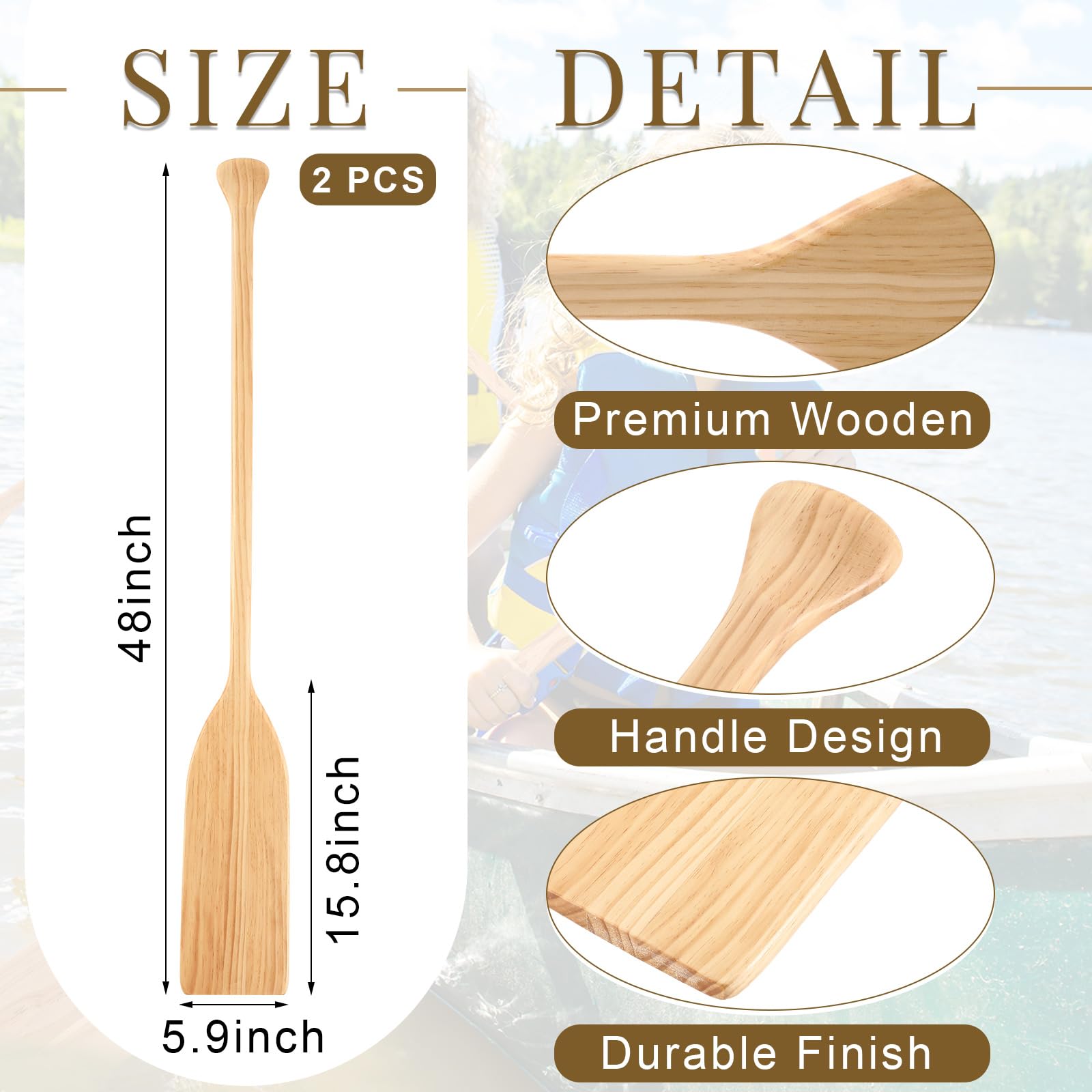 Amazon | Silipull 2個 オールウッドパドル 48インチ 木製パドル